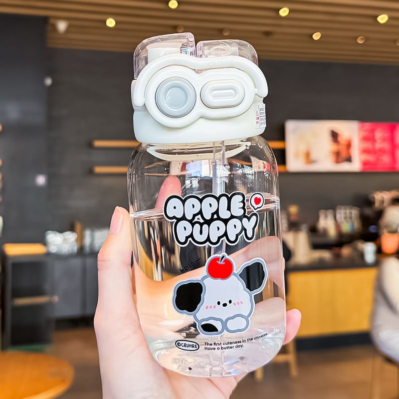 Choyce - Dierenglazen drinkfles met rietje (verschillende ontwerpen)