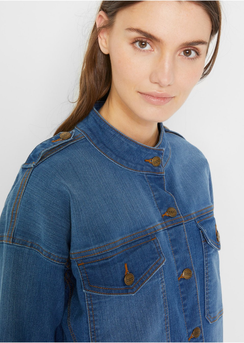 Veste en jean oversize avec manches retroussables