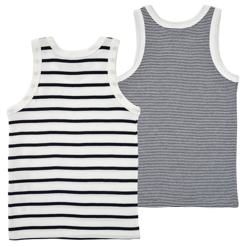 Petit Bateau - A01DS00 X2 - Blanc / Bleu