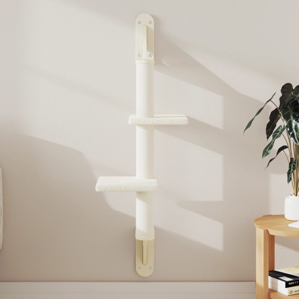 Arranhador de parede para gatos vidaXL, cor creme, 108 cm