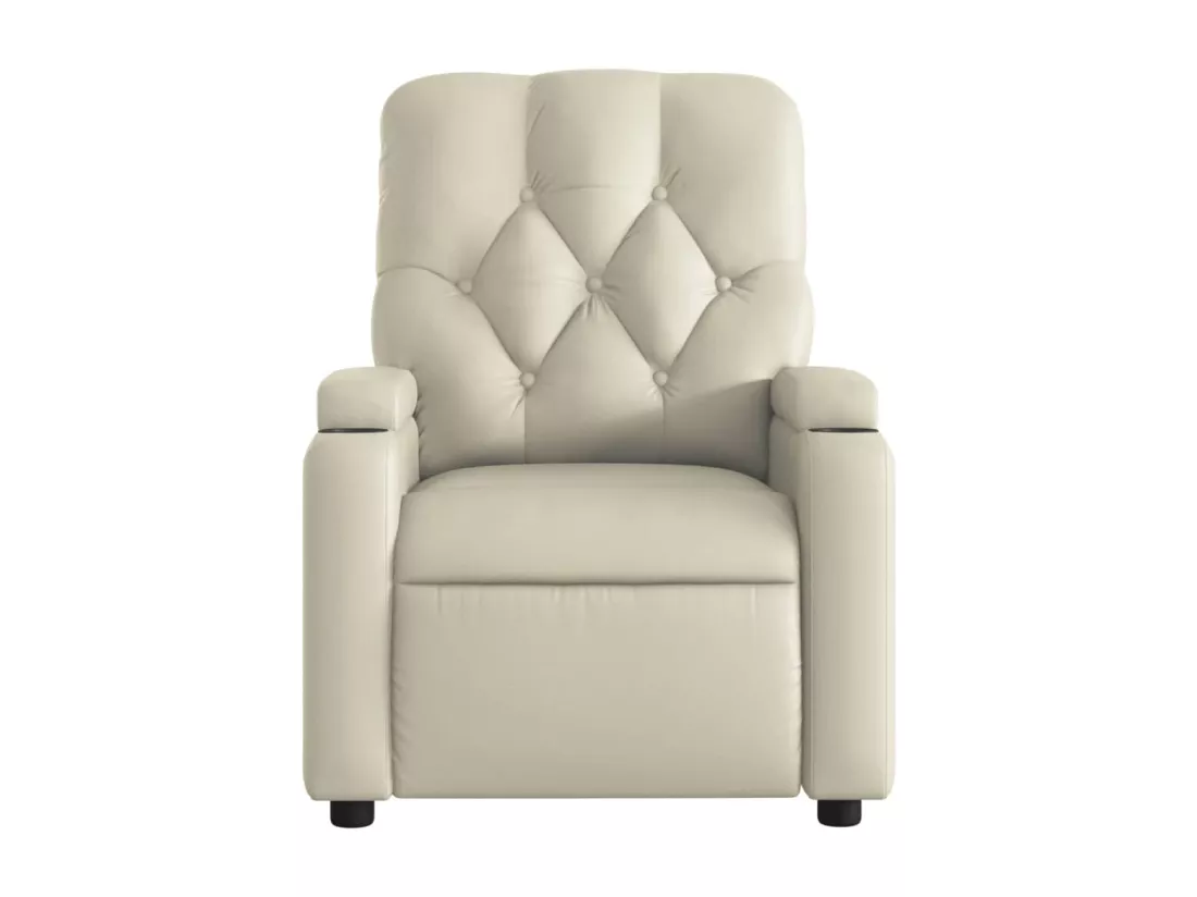Fauteuil inclinable électrique Crème Similicuir