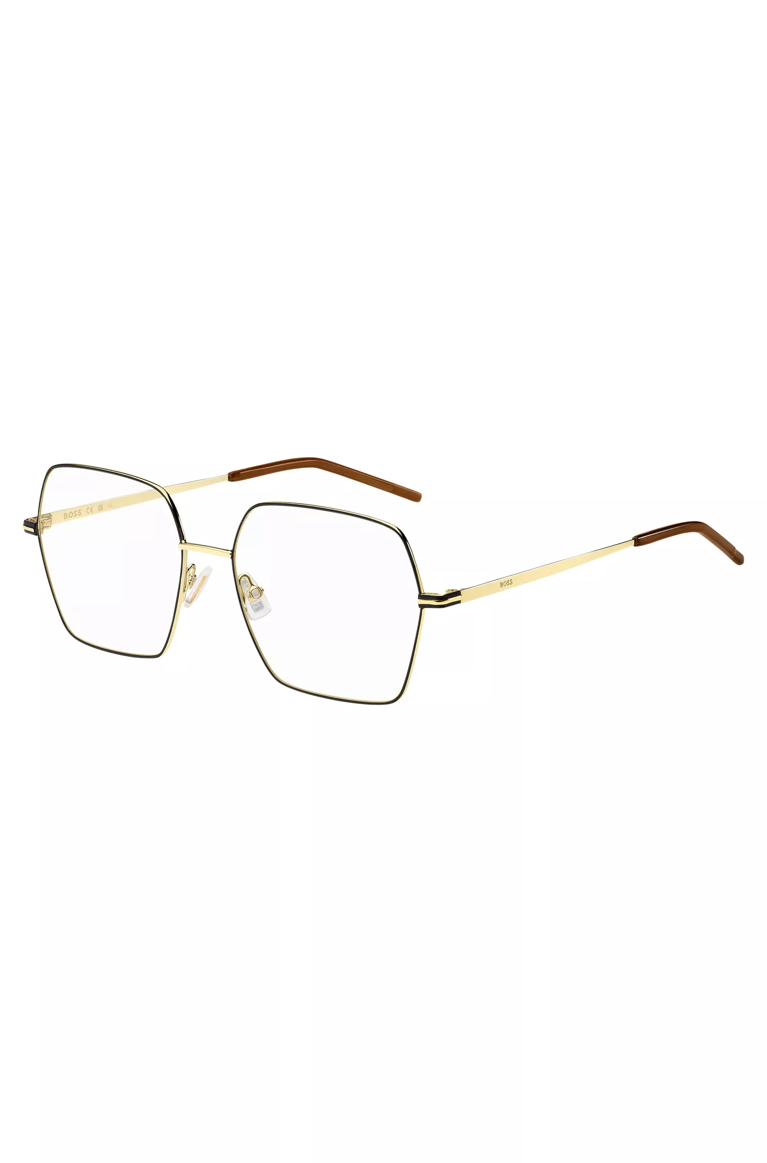 Armação BOSS Black-Optical em aço dourado ultrafino
