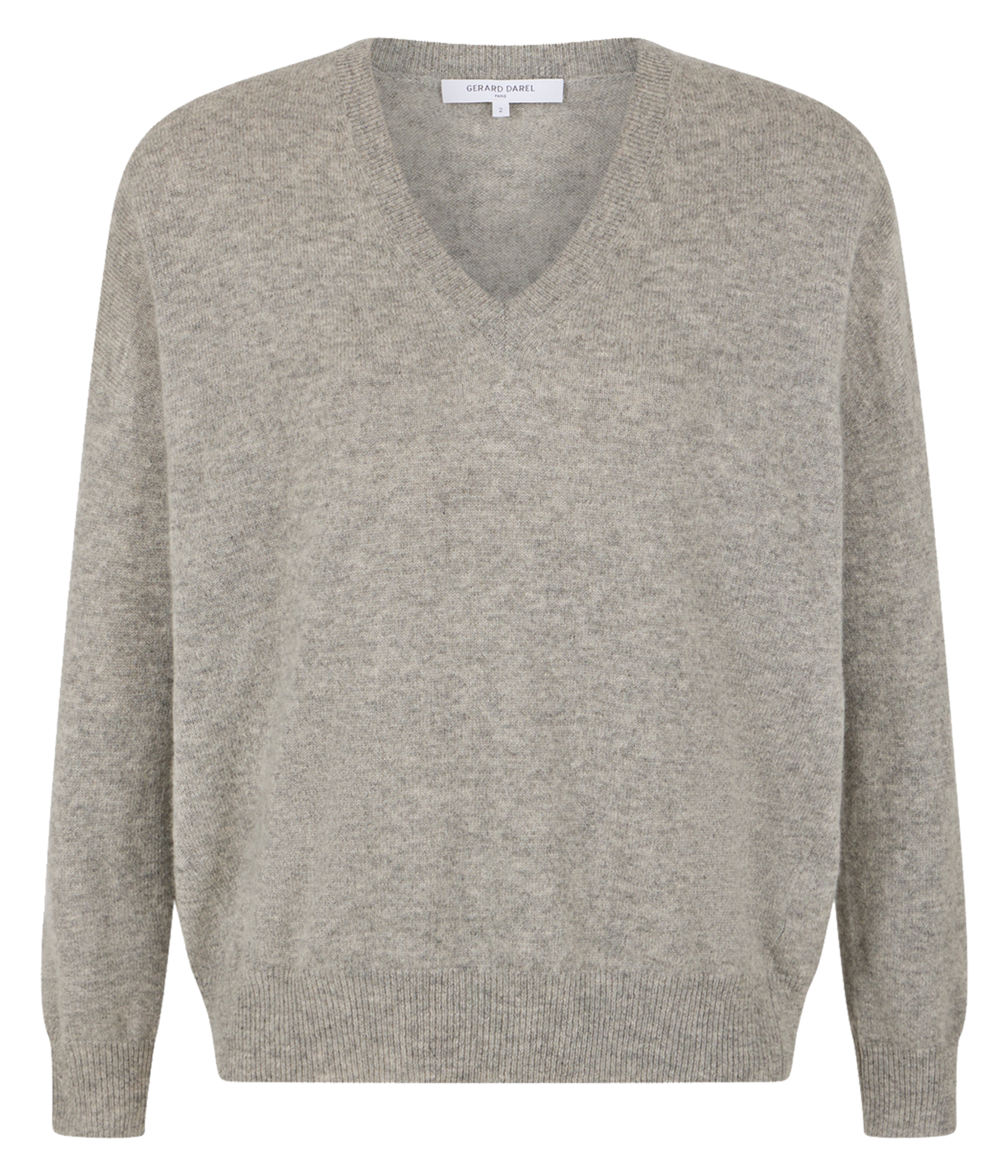 JANETTE - Pull col V en cachemire | Gris