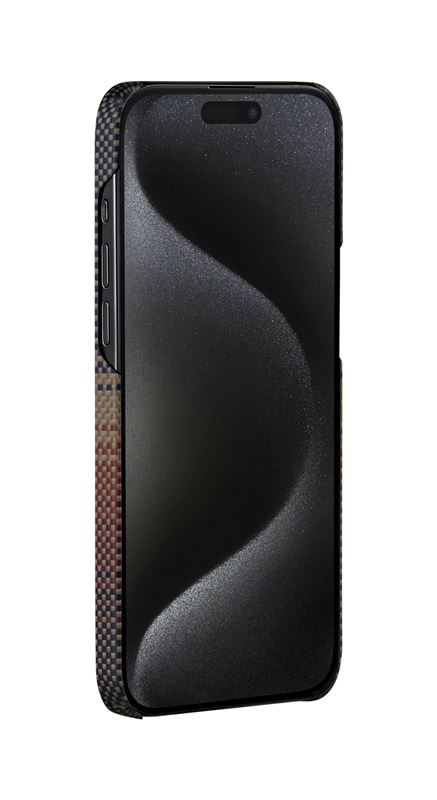 iPhone 15 Pro Max MagEZ 5 Case Fusion Weaving MagSafe Aramid Schutzhülle (KI1501SUM) - Sunset (Rot / Schwarz)