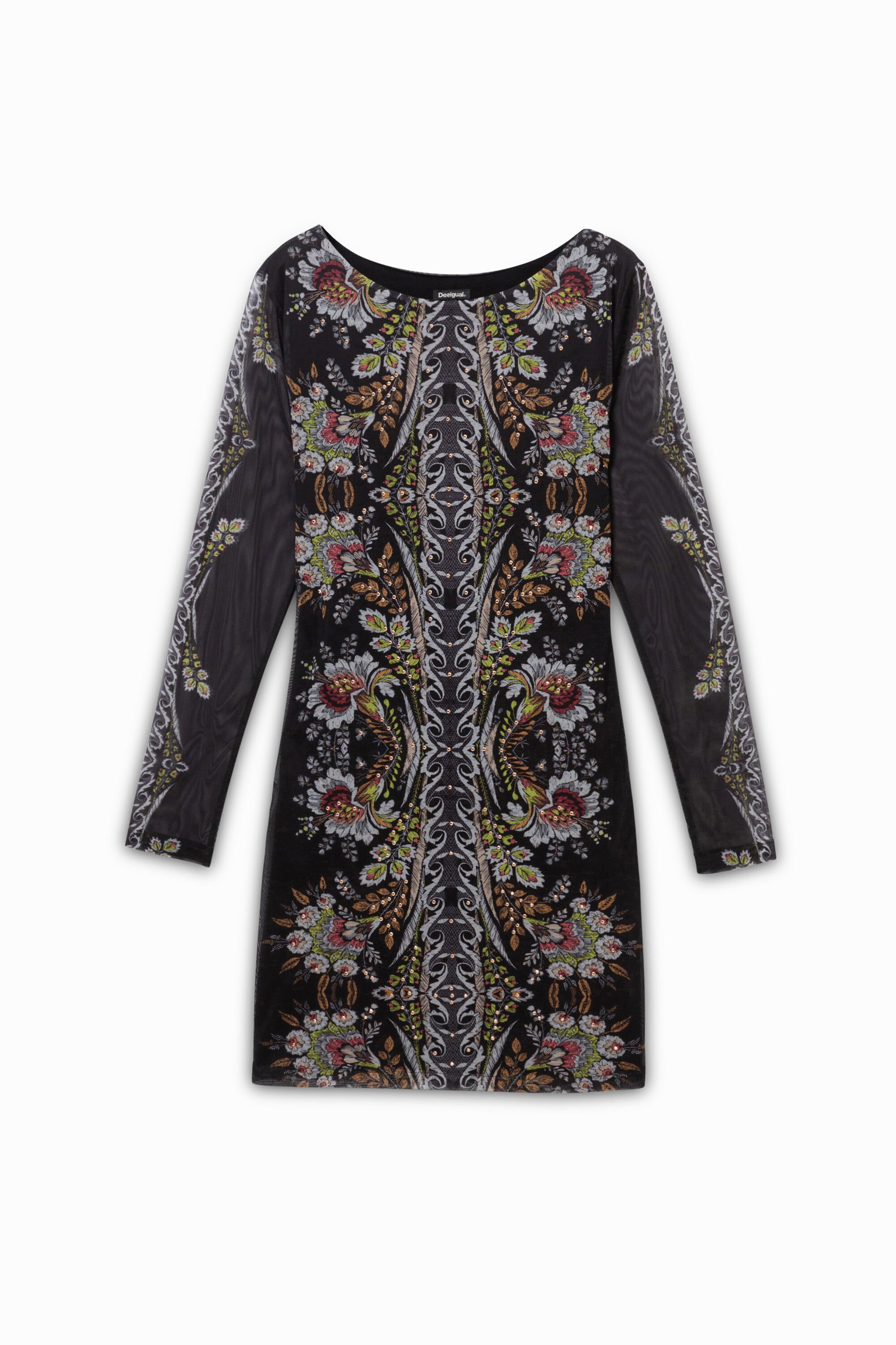 Robe courte à manches transparentes Designed by M. Christian Lacroix