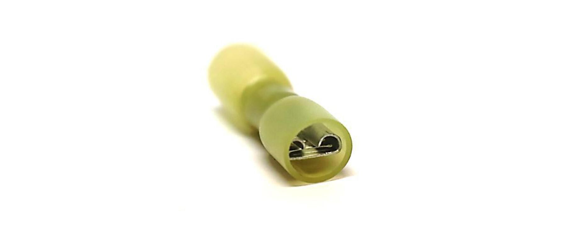 Flachsteckhülsen WP 6.3 x 0.8 mm, weiblich, Gelb, 10 Stk.Flachsteckhülse 4 bis 6 mm² (12-10 AWG)