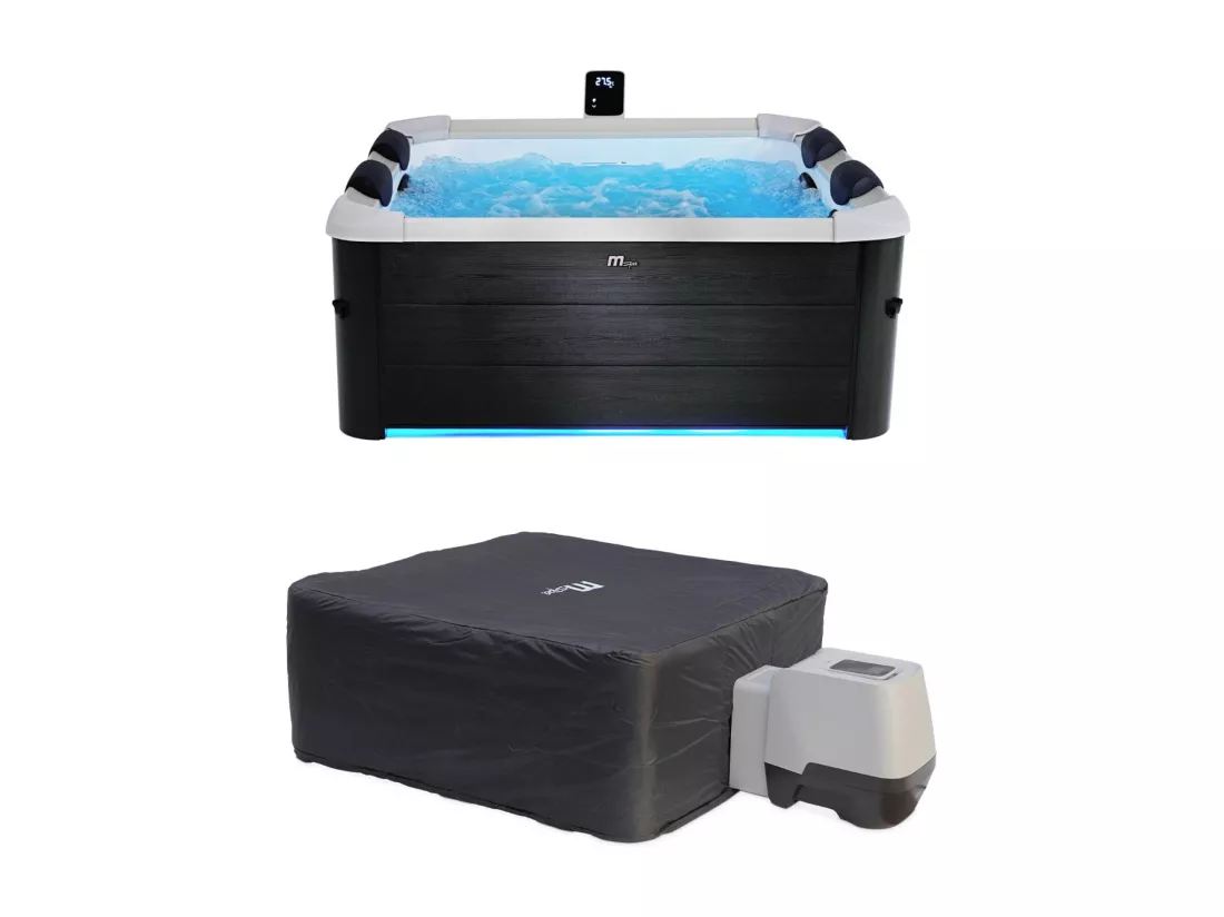 SPA rigide OSLO MSPA 6 personnes gris. 4 coussins. bâche incluse + housse thermique. hydromassages système
