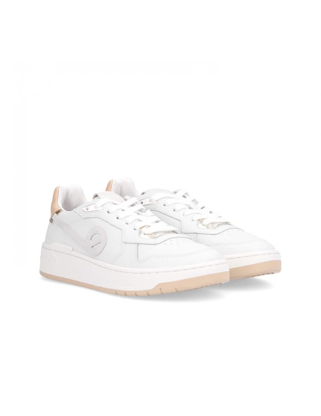 no name Baskets de ville femme kelly sneaker cuir blanc/saumon