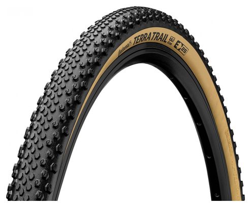 Pneu Gravel Continental Terra Trail 700 mm Tubeless Ready Souple ProTection BlackChili Compound Flancs Cream E-Bike e25