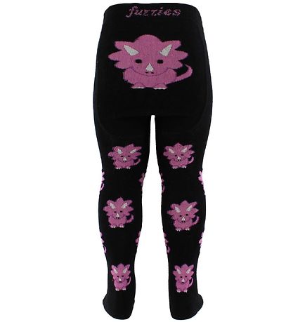 Fuzzies Strumpfhosen - Schwarz m. Dino