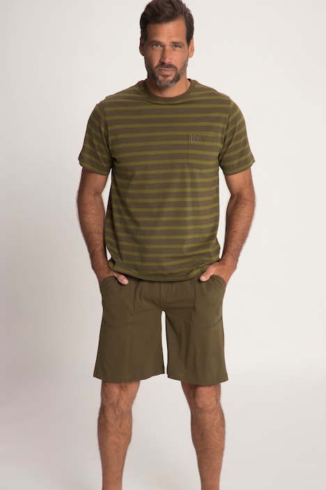 Schlafanzug, kurz, geringeltes Shirt, Shorts