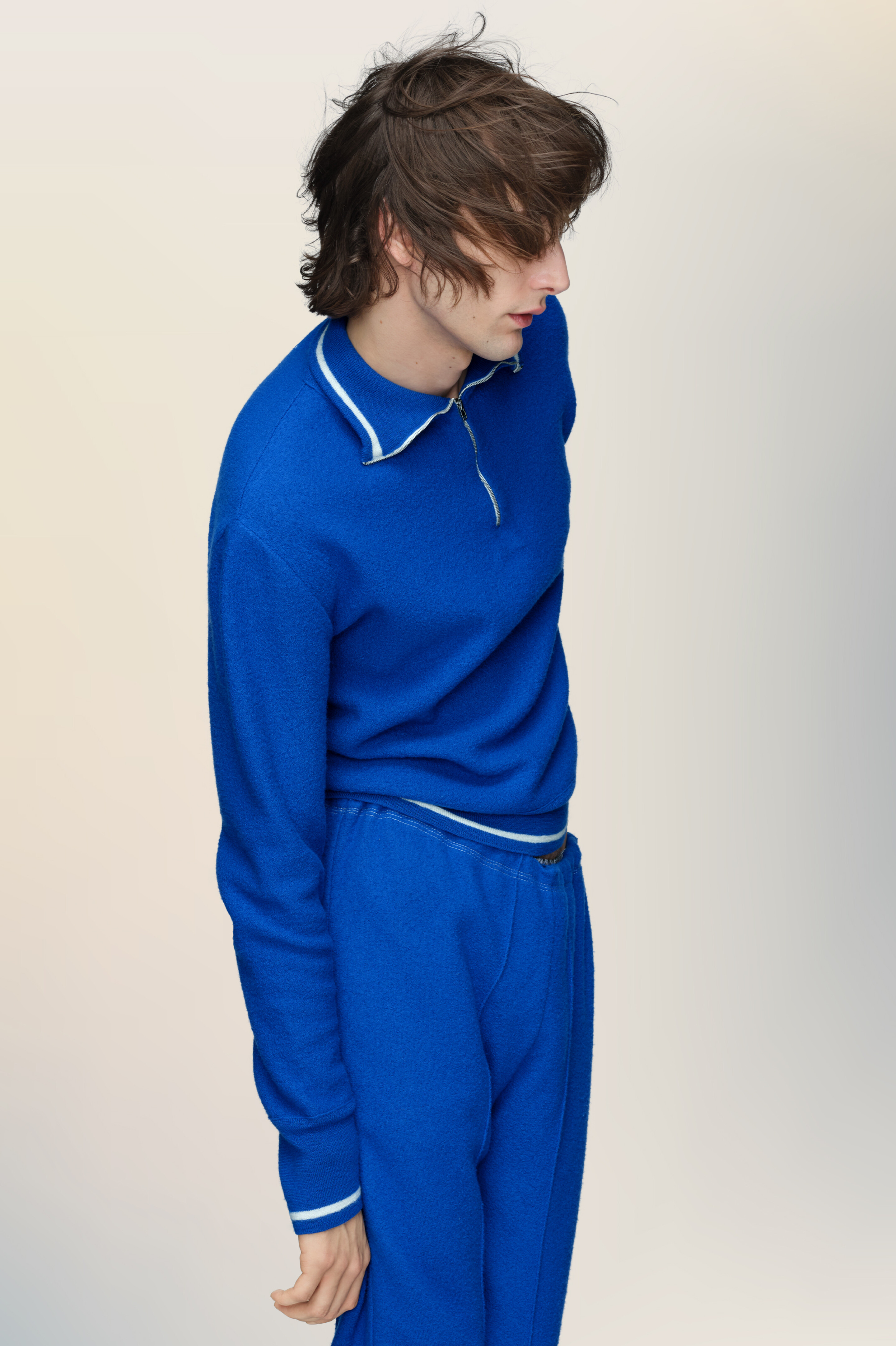 Pull en laine bleu pour homme
