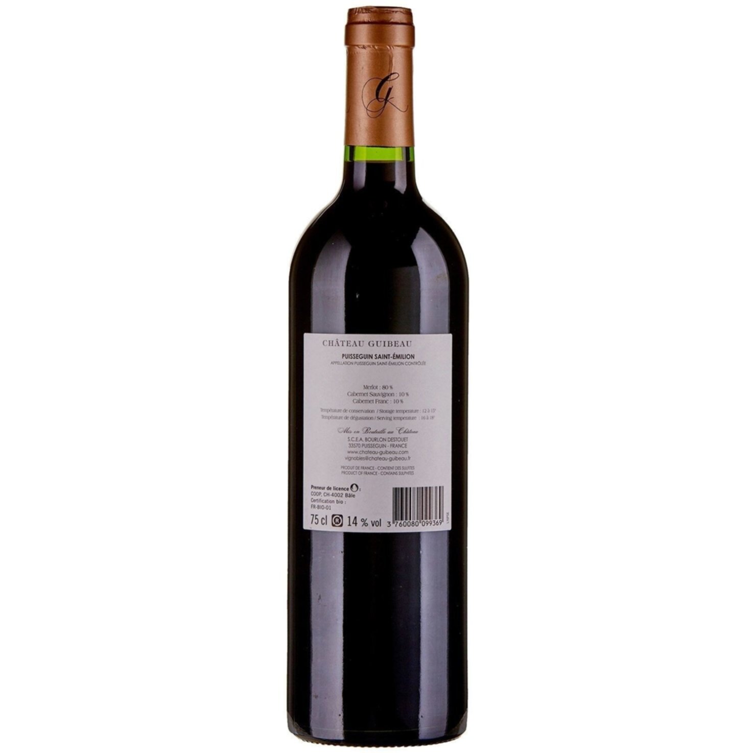 Naturaplan Bio Saint-Emilion AOC Château Guibeau Puisseguin -75cl