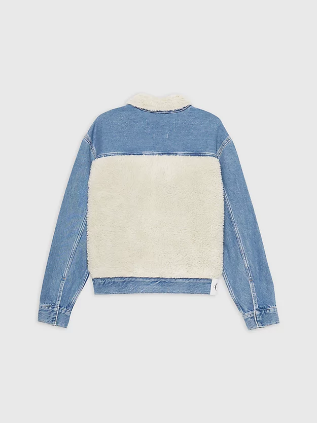 Jaqueta jeans sherpa unissex