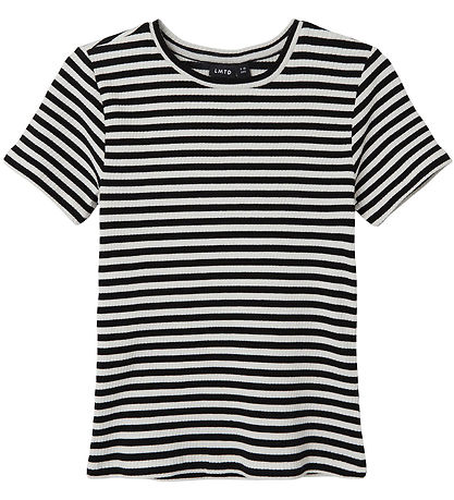 LMTD T-Shirt - NlfDallas - Rib - Black/White STREIFEN