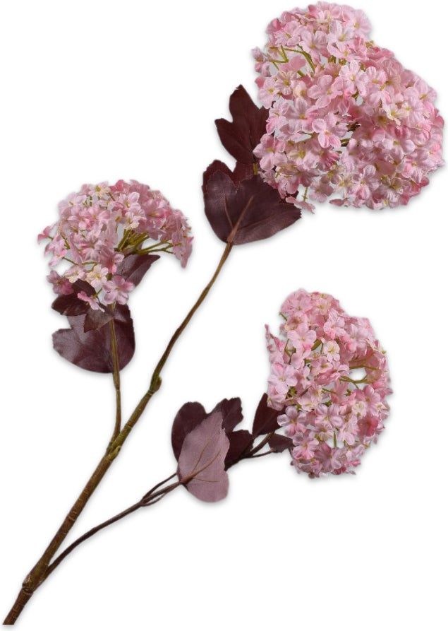 Silk-ka kunstbloem Sneeuwbal roze 107 cm