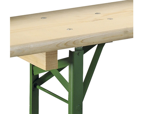 Biertentset, festivaltentset, 3-delig: tafel 220 x 70 cm, banken 220 x 25 cm, sparrenhout, natuurlijk groen