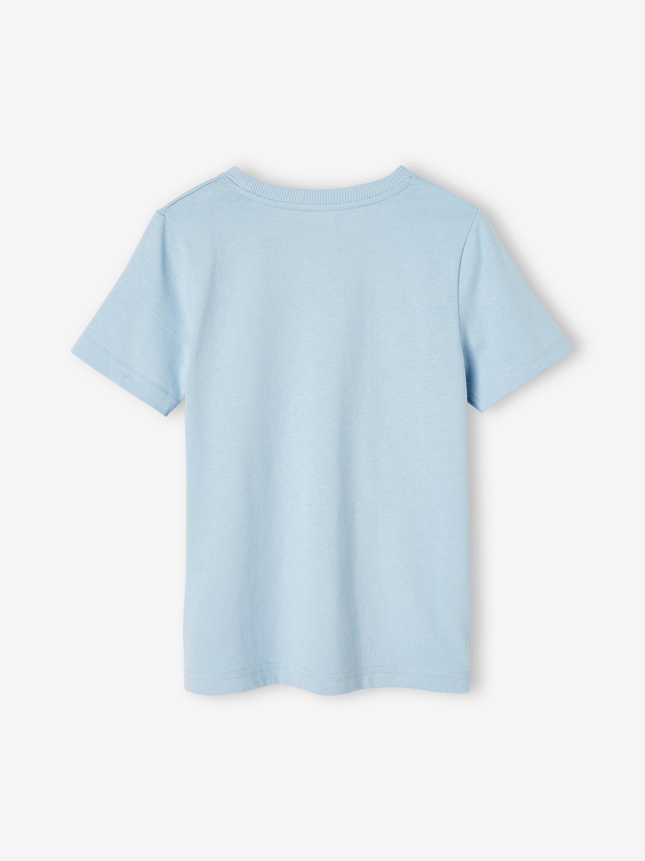 Camiseta infantil masculina em algodão orgânico com estampa de animais, verde salgueiro.
