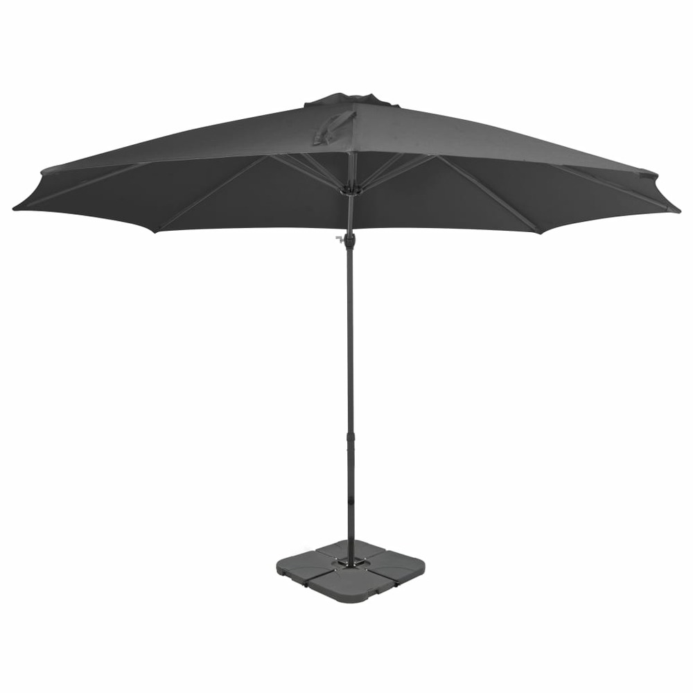 Parasol mobilier de jardin avec base portable diamètre : 3 m anthracite