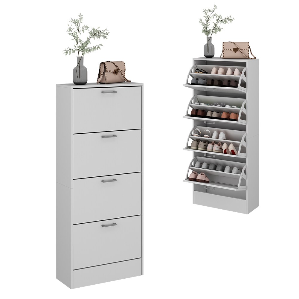 Oskar-Store Schuhkipper Georg Weiß, 63 x 150 cm, Schuhschrank mit 4 Fächer, modern