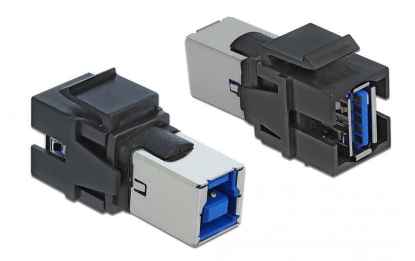 Keystone-Modul USB 3.0, A – B, (f-f) SchwarzDelock Keystone Modul USB 3.0 A Buchse > USB 3.0 B Buchse schwarz