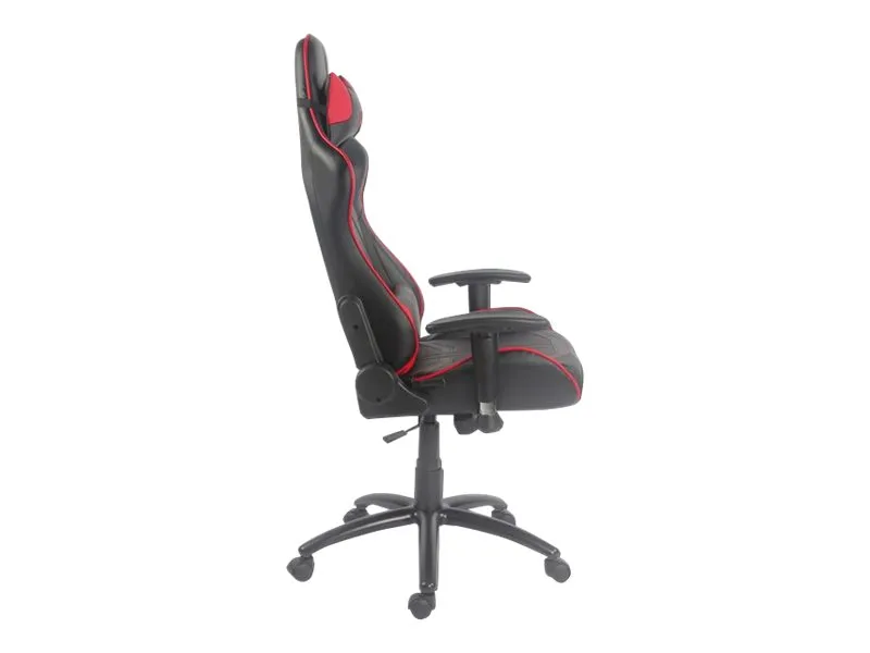 LC Power LC-GC-1 - Stol - ergonomisk - armstøtter - T-formet - drejeled - plastik, metal, PU-behandlet læder - sort/ rød