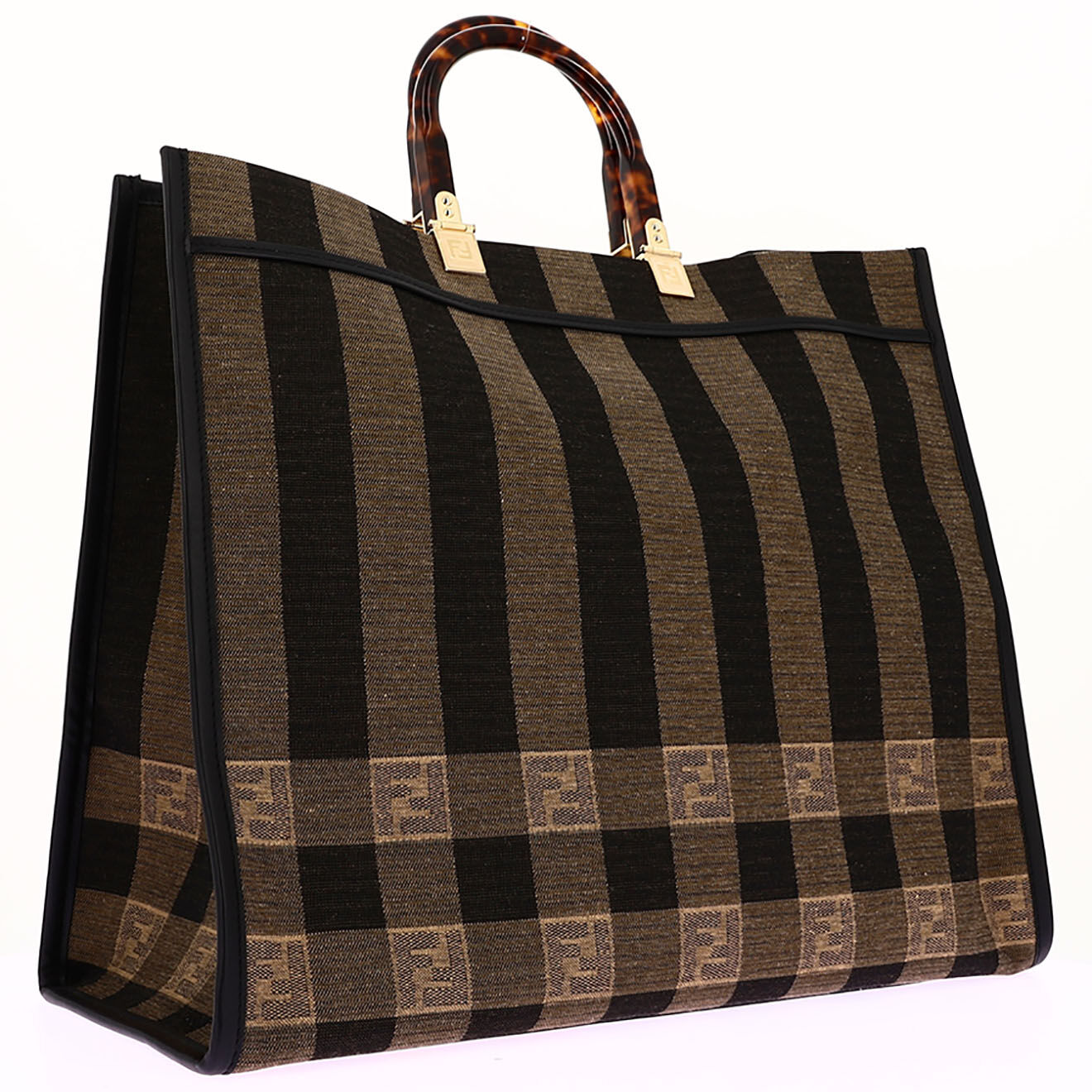 Fendi Sac cabas Sunshine en Toile marron - Neuf sans étiquette - L.40 cm