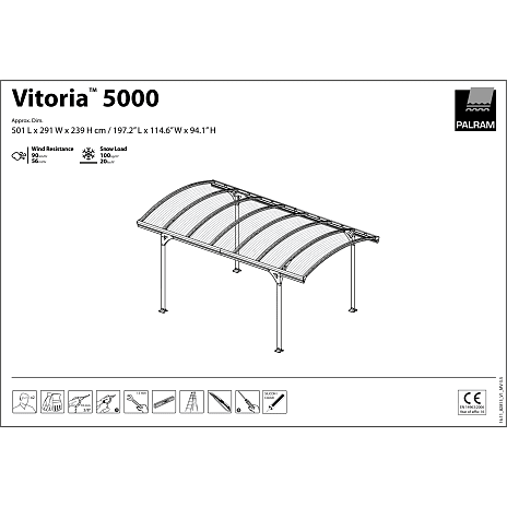 Canopia by Palram Vitoria 5000 carport - antracitgrå
