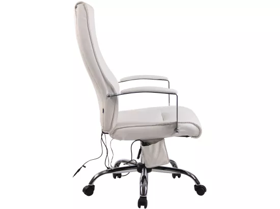 Chaise de bureau - Similicuir & Métal chromé - Blanc - Portland