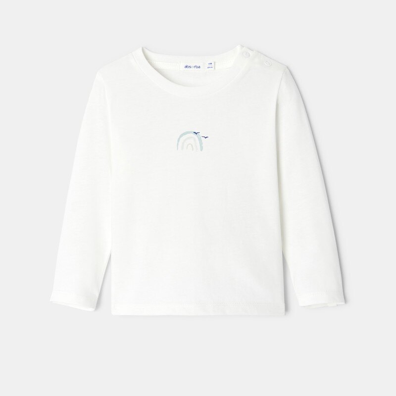 T-shirt en coton bio blanc bébé garçon Absorba Blanc