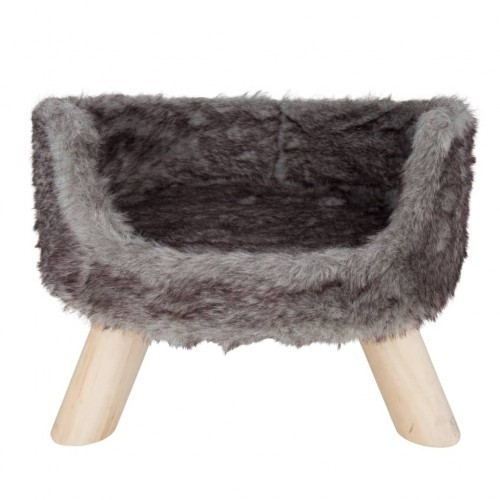 Cama de pelúcia nórdica para gatos District70, prateada