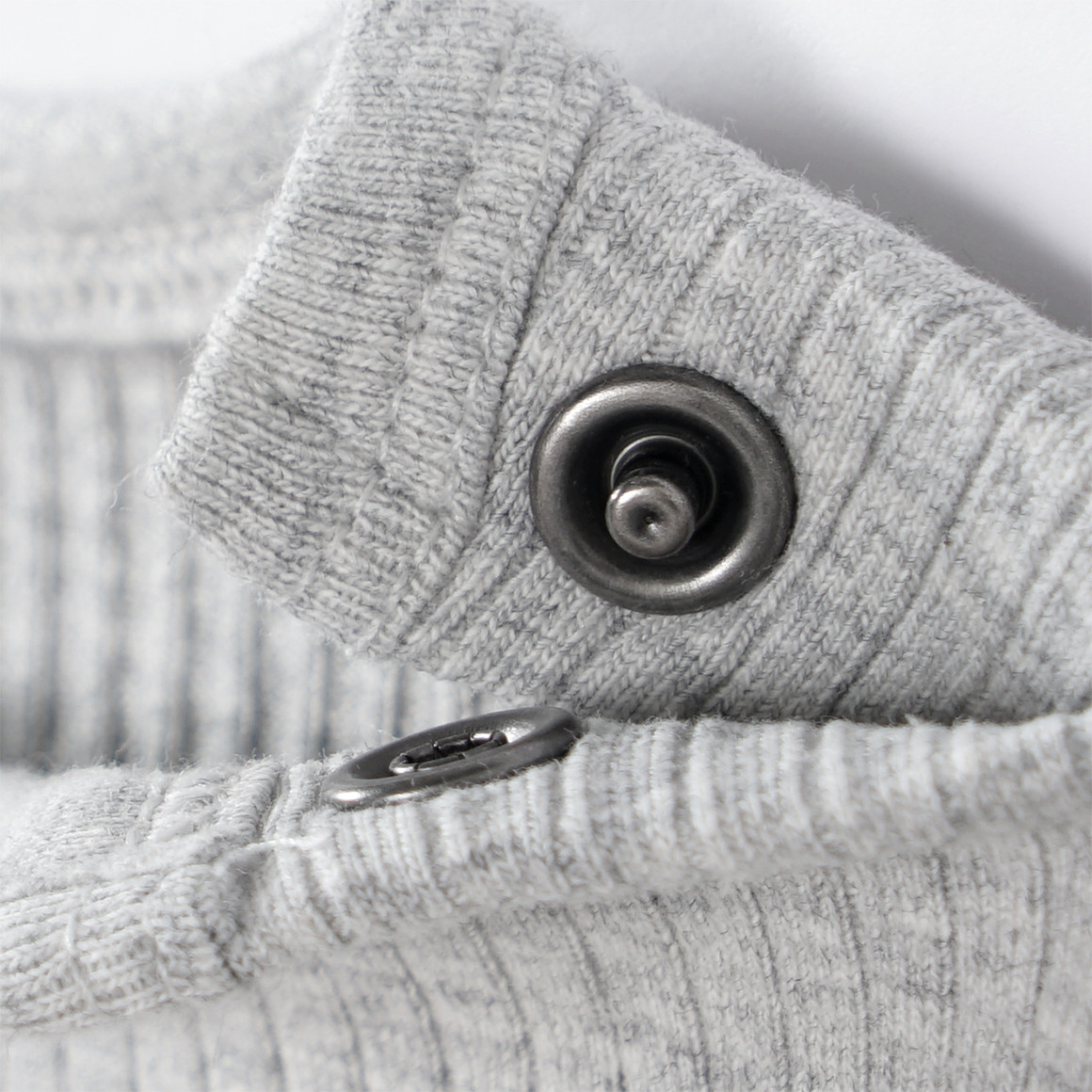 Topomini Pure Collection Newborn Langarmshirt mit Rippstruktur hellgrau
