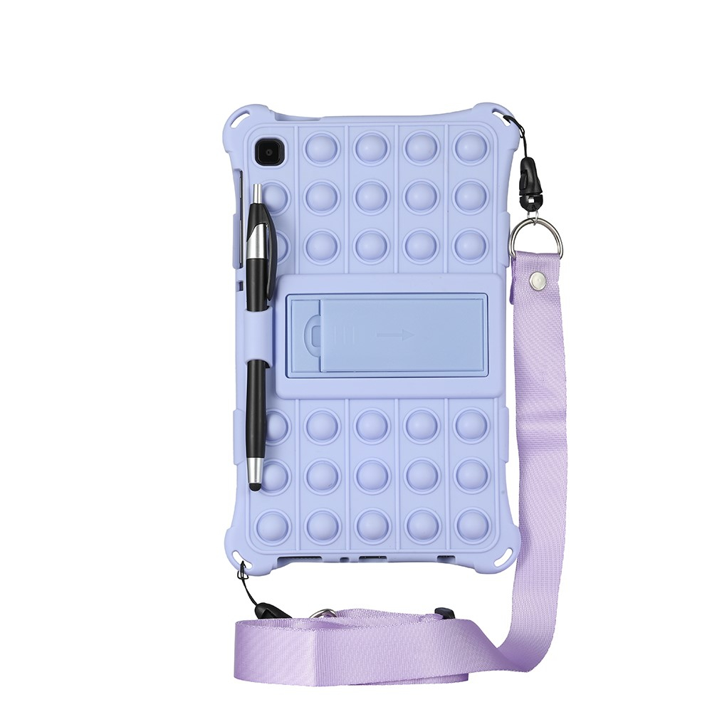 2in1 Samsung Galaxy Tab A7 Lite Silikon Bubbles Case Anti Stress Pop It Fidget Rückseite   Kickstand - Lila