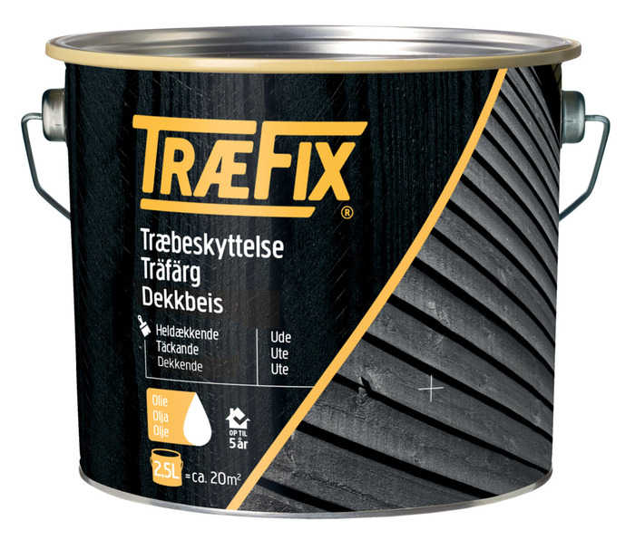 Træbeskyttelse heldækkende hvid 2,5 l - Træfix