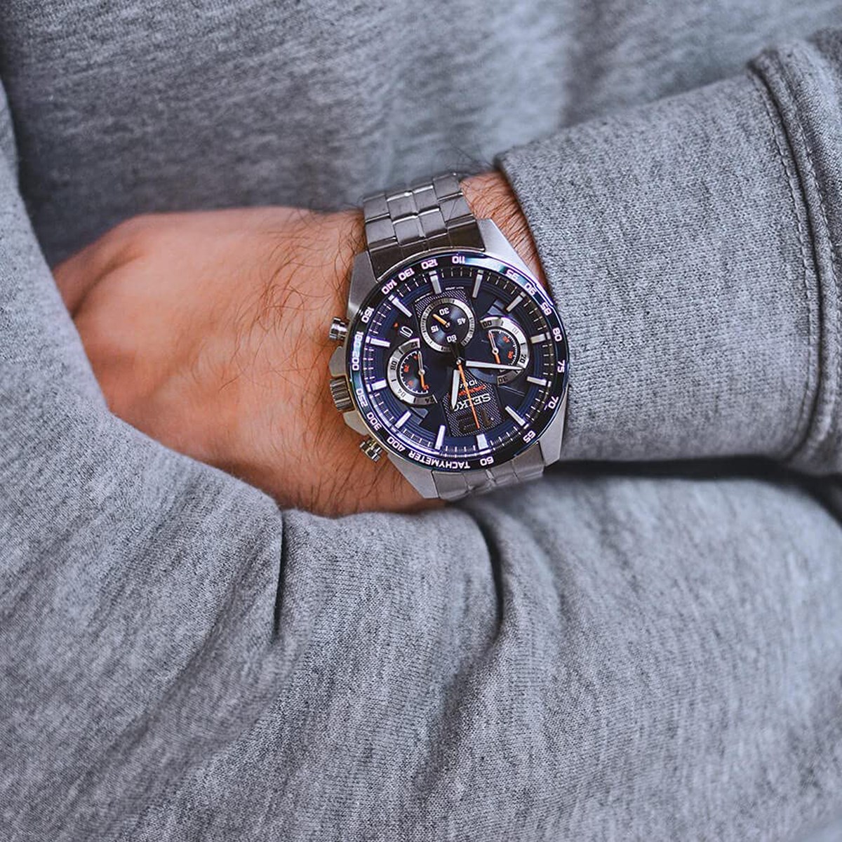Montre Seiko Sport chrono acier