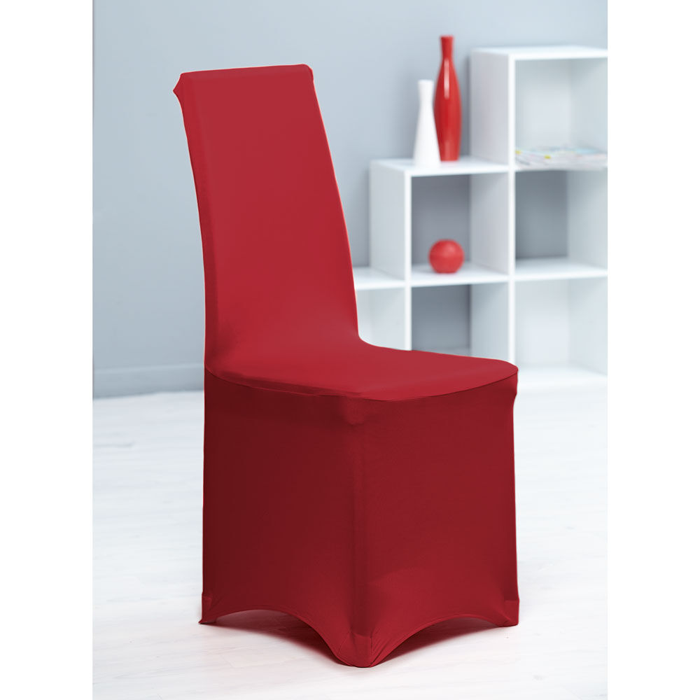 Housse de chaise rouge uni