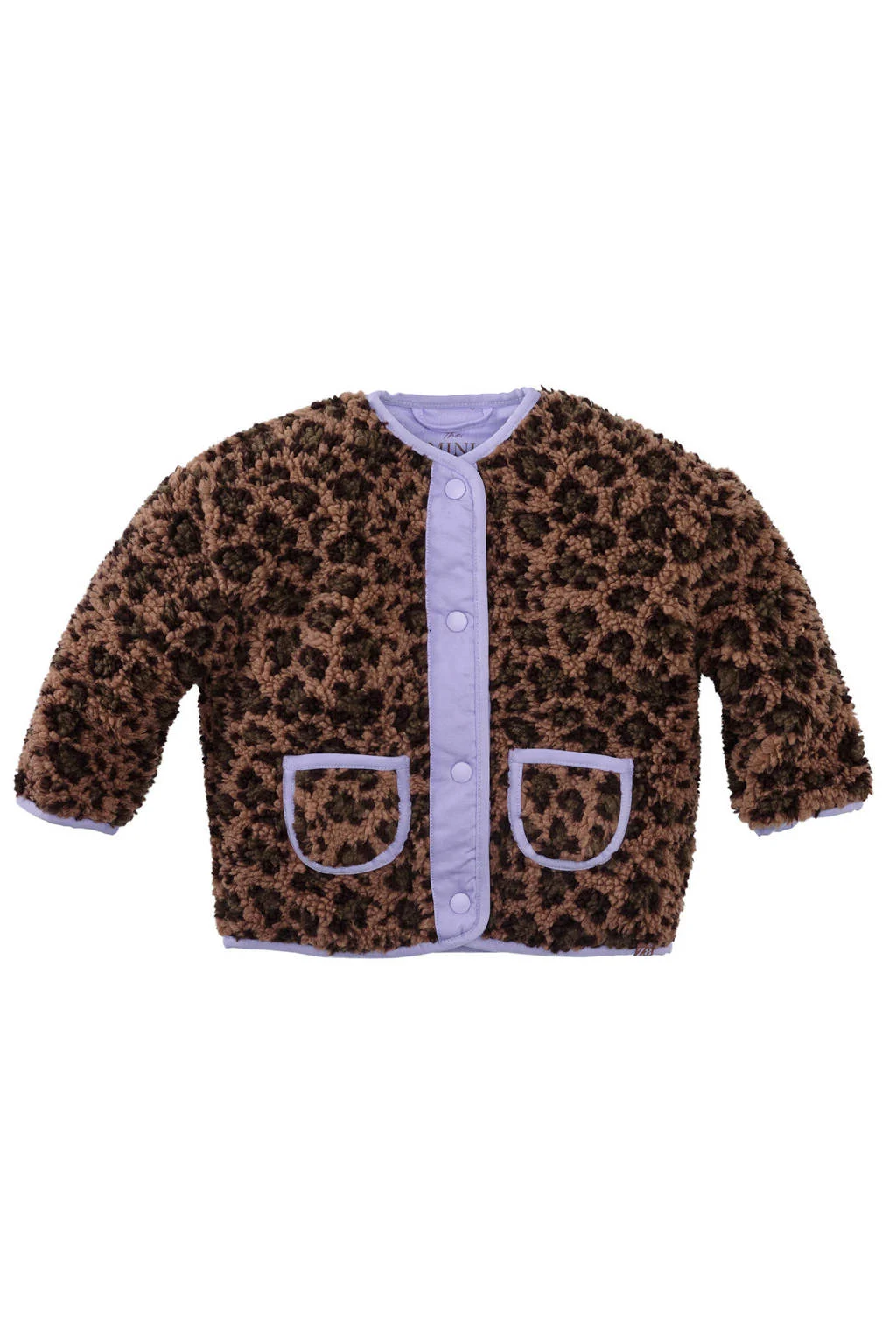 Z8 mini teddy winterjas Liene met panterprint bruin
