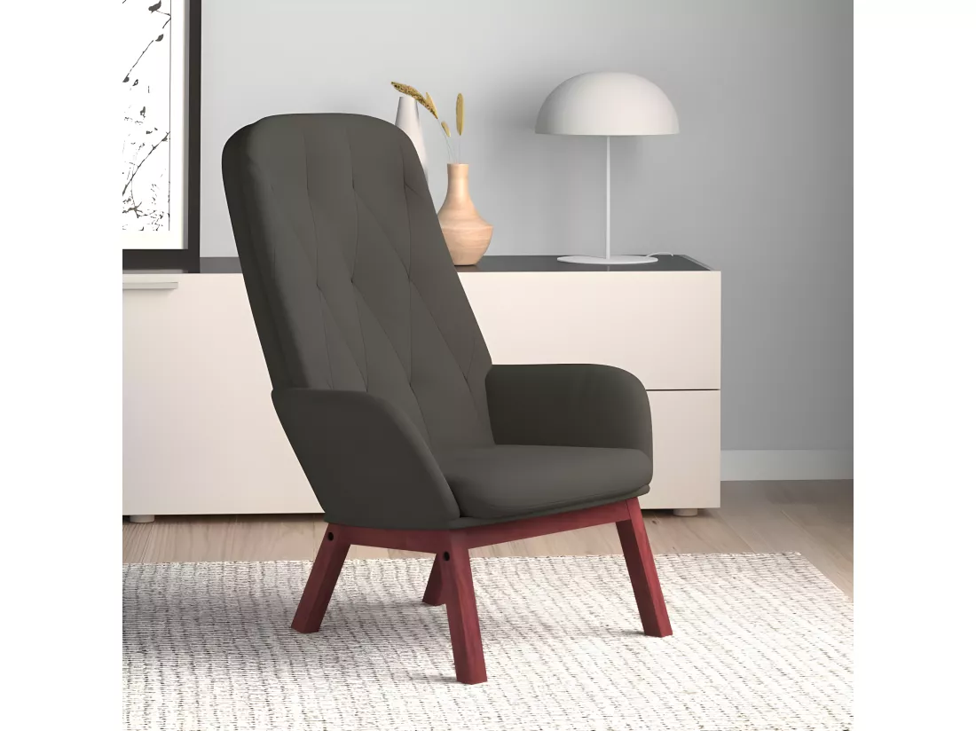 Chaise de relaxation Gris foncé Velours