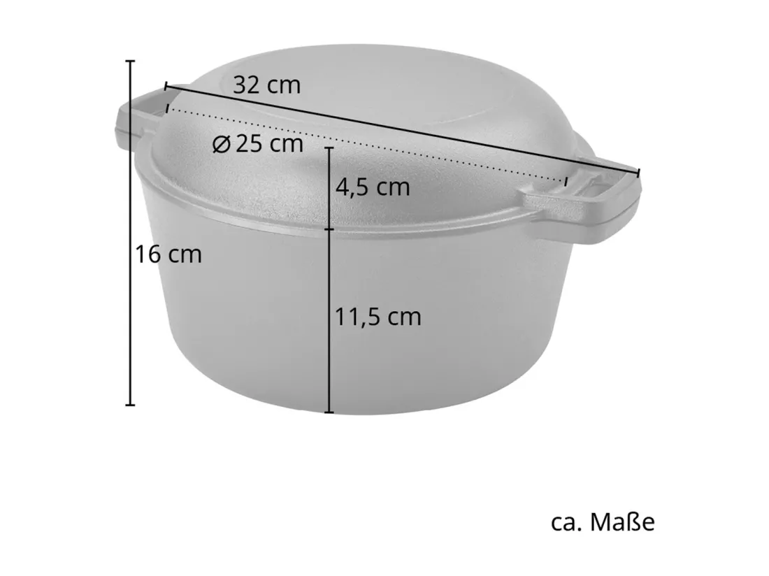 Cocotte TAINO 6L avec couvercle en fonte Ø 25cm marmite multi-usages cocotte