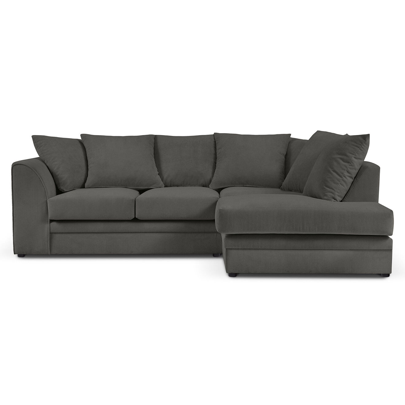 Mazzini Sofas Canapé d'angle droit Quince 4 Places gris foncé - 221x171x80 cm