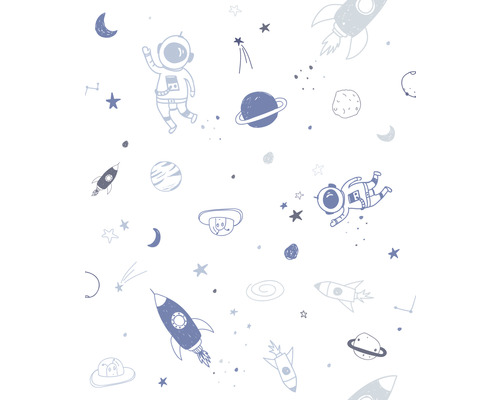 Vliesbehang 45848 Kids Walls Space blauw wit