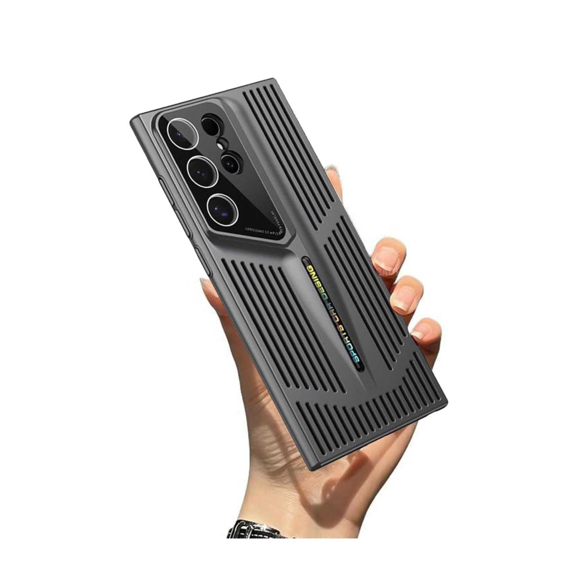 Samsung Galaxy S24 Ultra Hardcase Hülle mit Kameraglasschutz - Schwarz