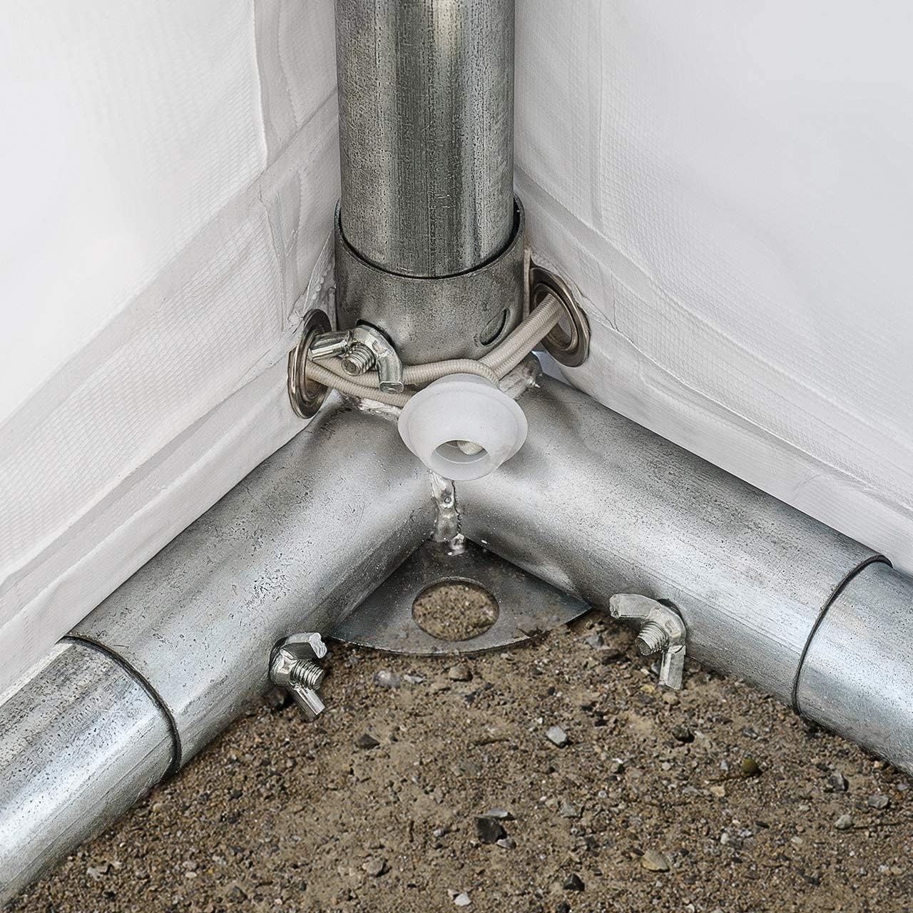 TOOLPORT Lagerzelt 6x12 m Industriezelt Unterstand PVC Plane 750 N dunkelgrün mit Bodenrahmen und Dachverstärkung