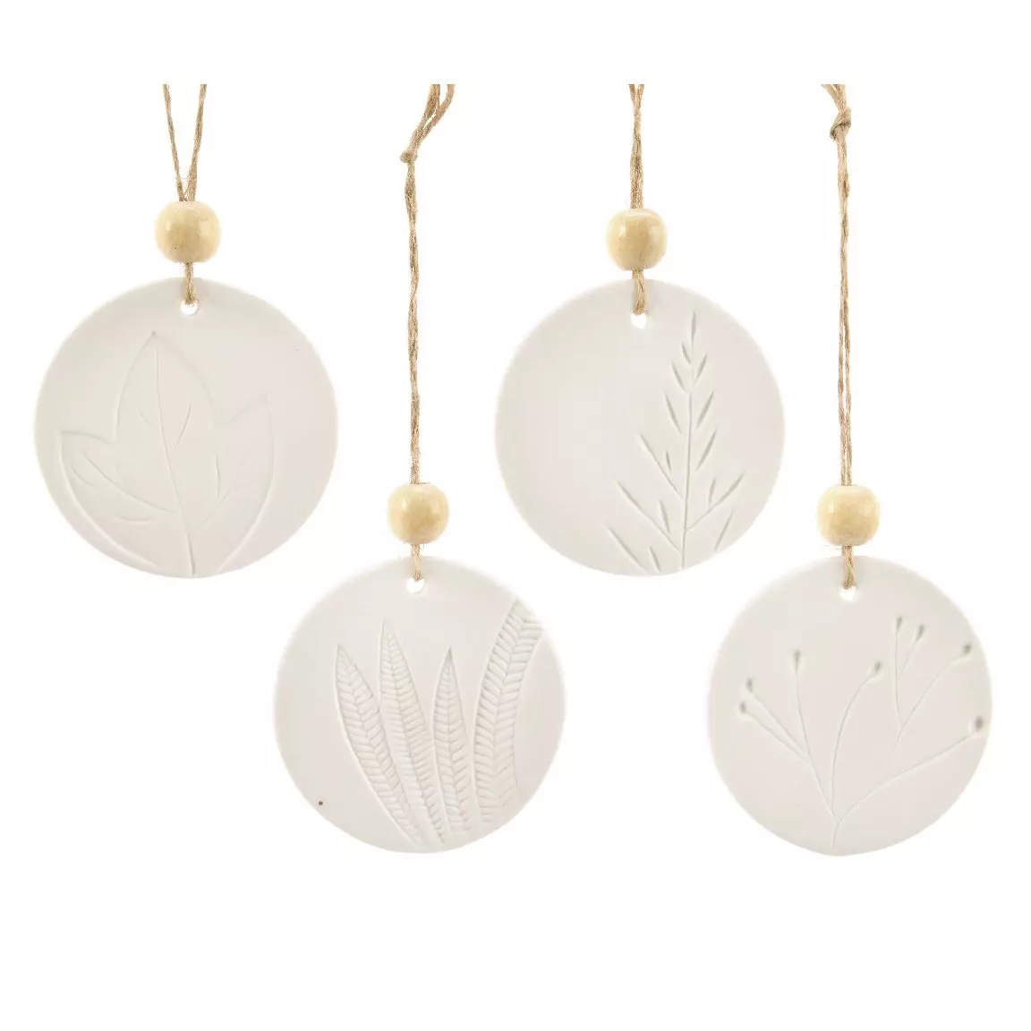 Lot de 4 feuilles à suspendre (H7 cm) Facilia Blanc