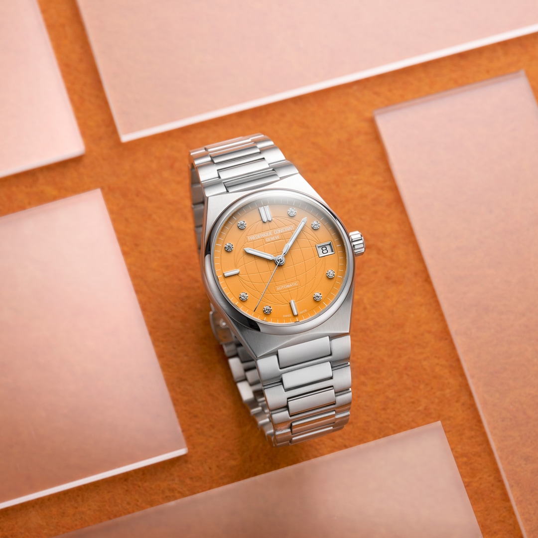 Frederique Constant Highlife Ladies Automatic Diamonds Orange