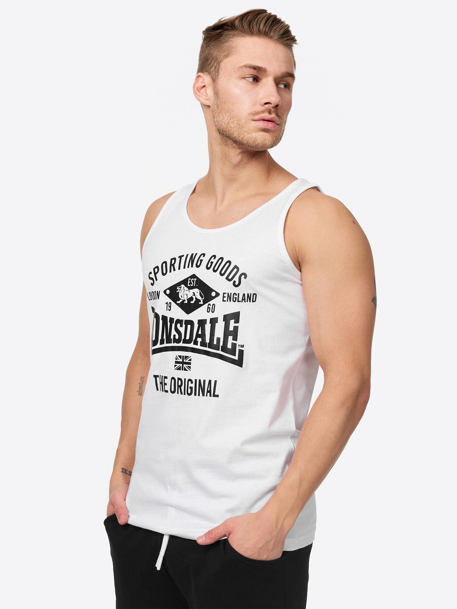 Lonsdale Herren Singlet schmale Passform Doppelpack BIGGIN