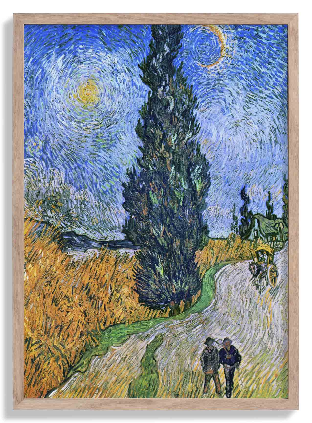 Straße mit Zypresse und Stern von Van Gogh