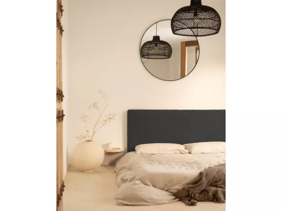 Tête de lit en coton gris anthracite 180x80cm - OSLO - DECOWOOD