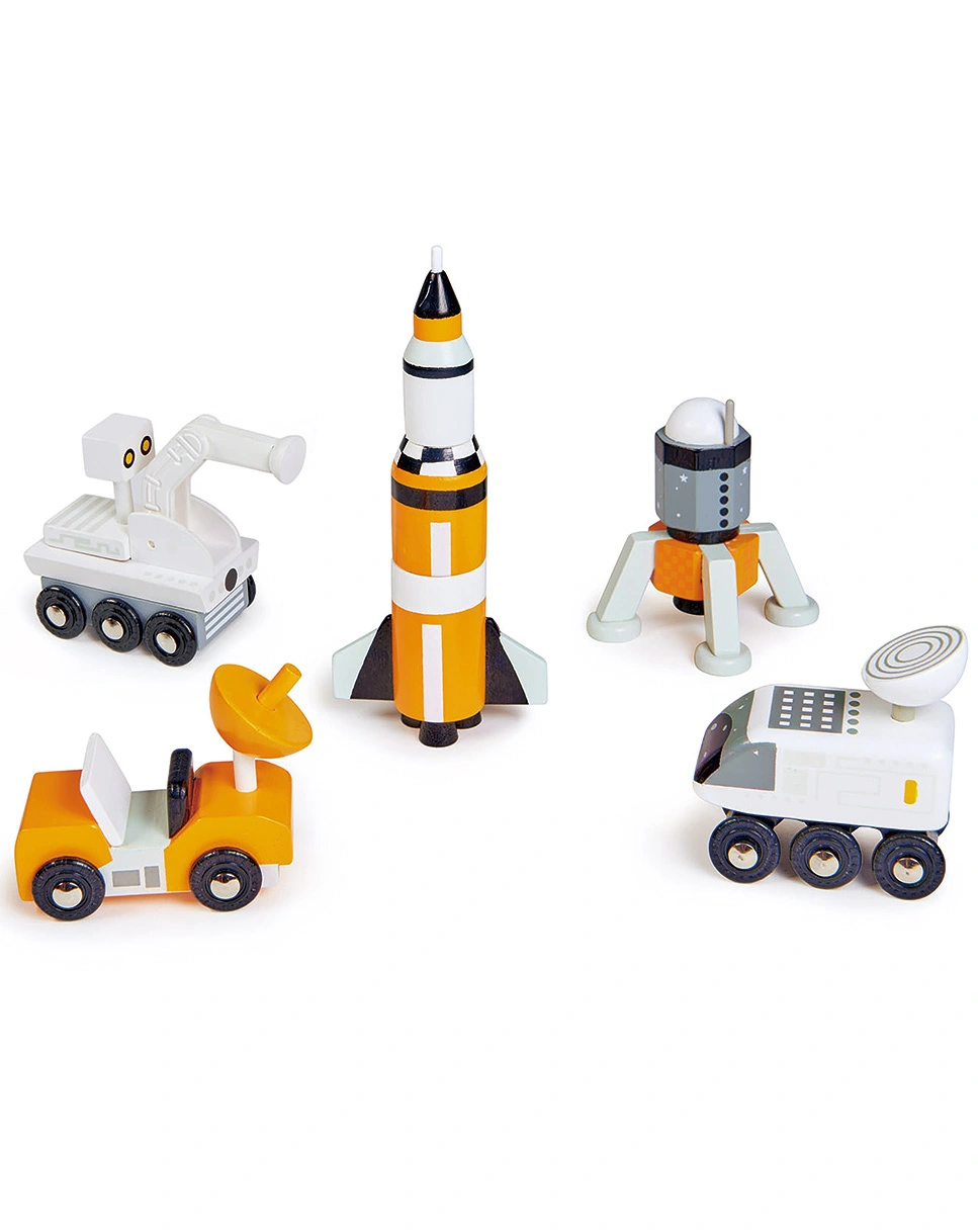 Spielfiguren-Set RAUMFAHRZEUGE aus Holz