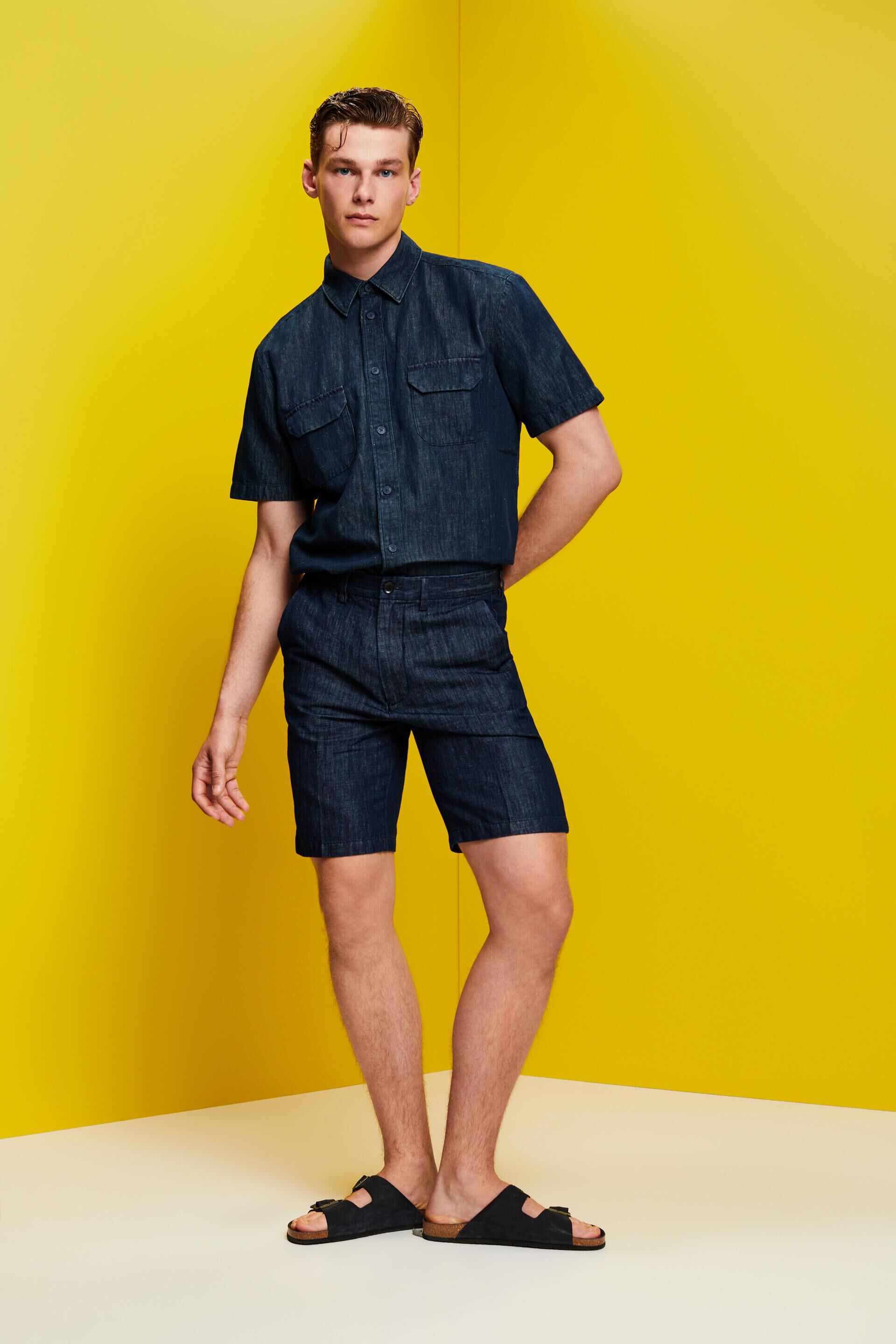Chemise à manches courtes en jean